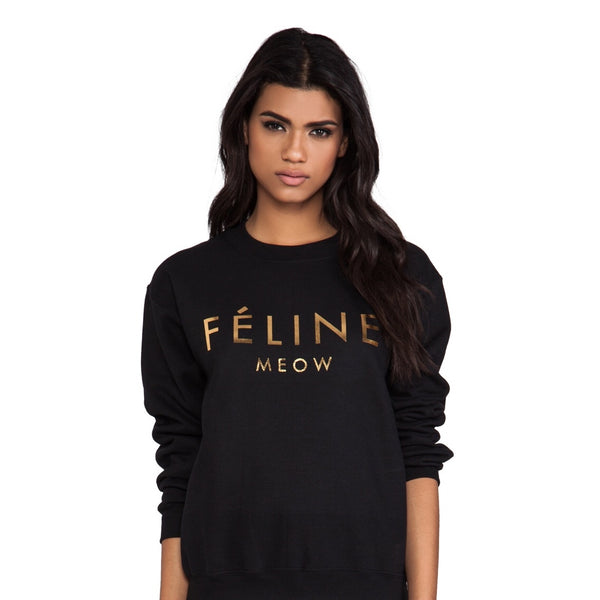 FELINE GOLD FOIL SWEATSHIRT