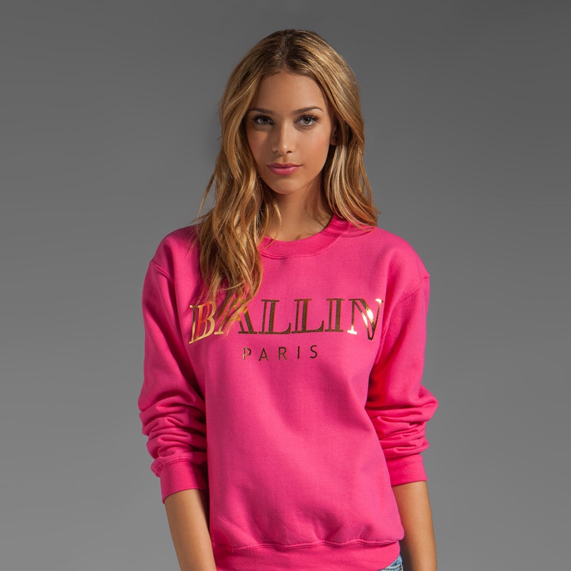 BALLIN GOLD FOIL PINK SWEATSHIRT
