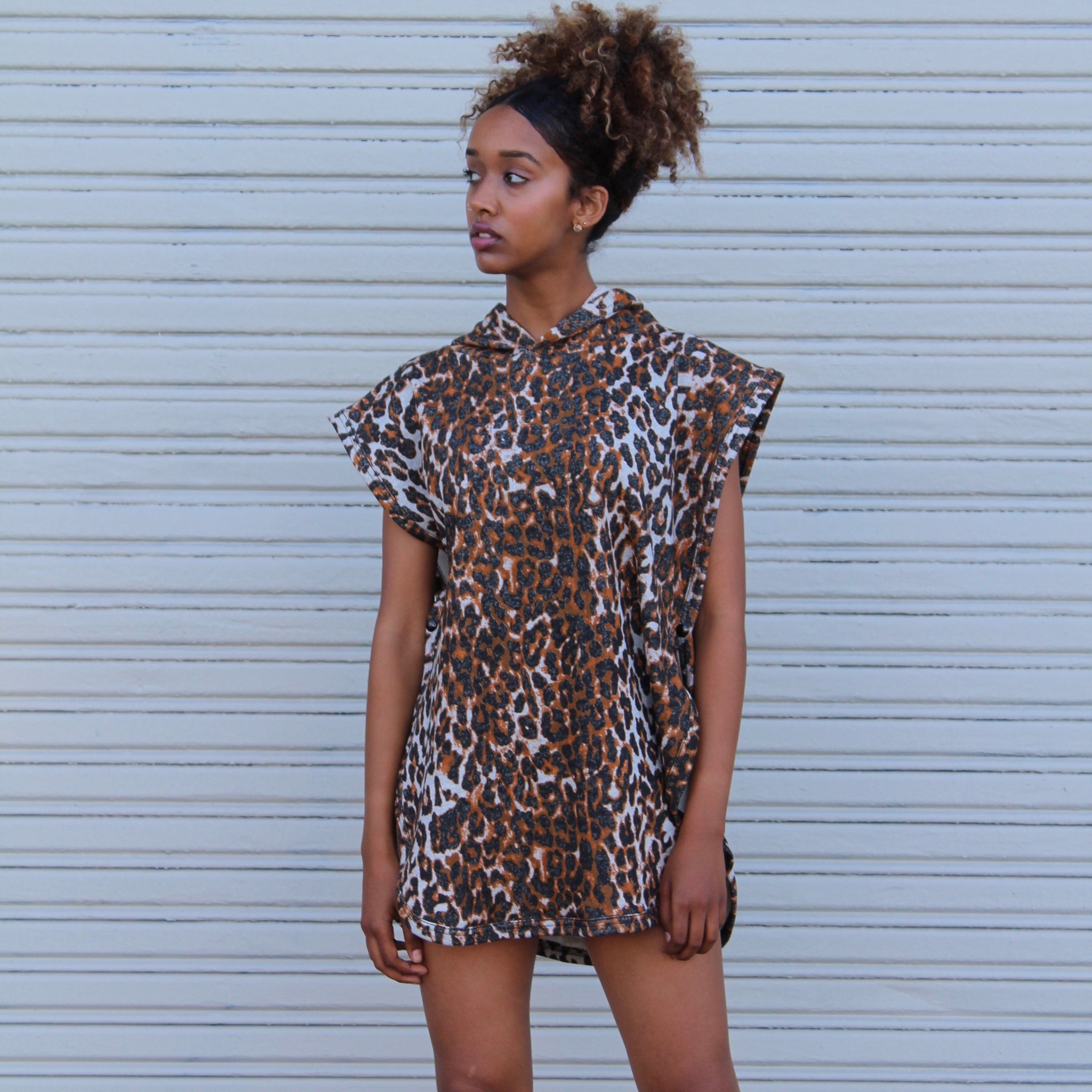 LEOPARD PONCHO HOODIE