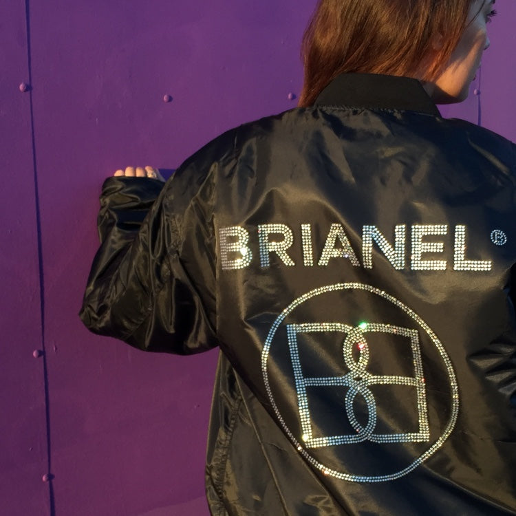 BRIANEL CRYSTAL BOMBER JACKET