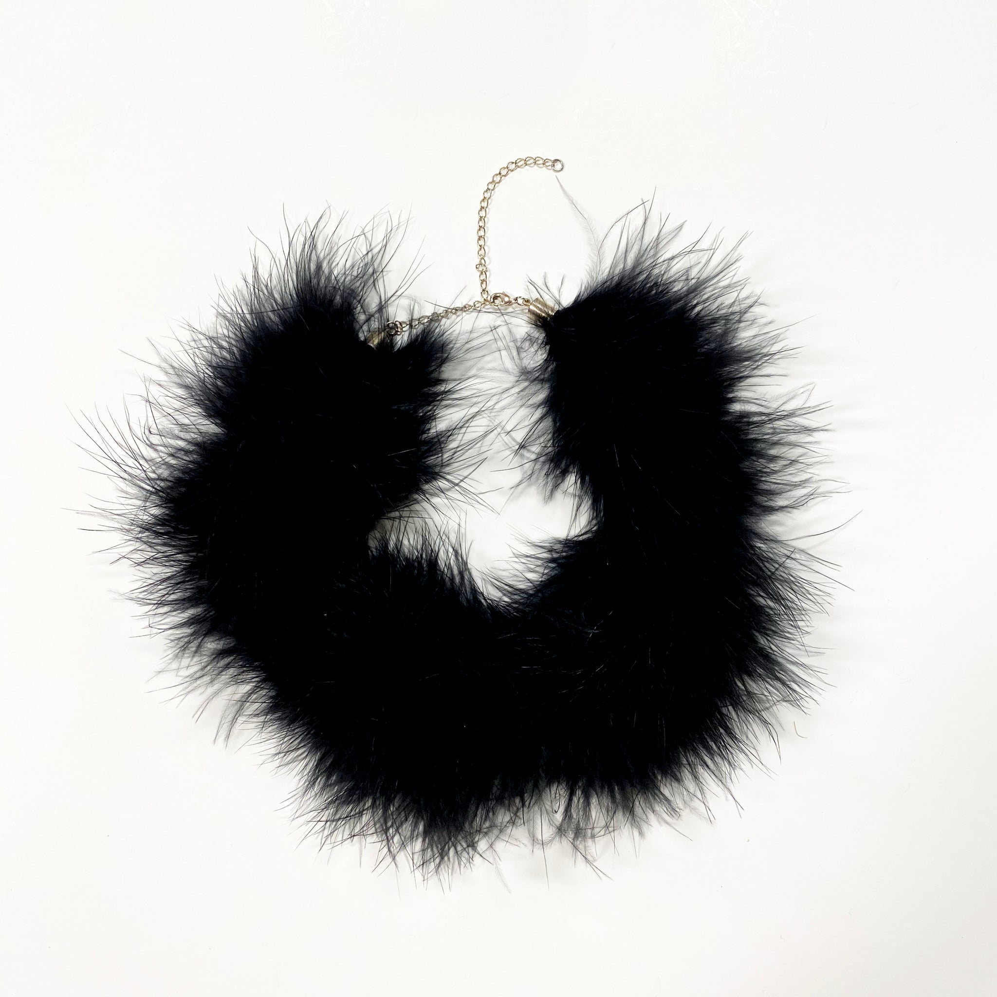 BLACK MARABOU FEATHER CHOKER
