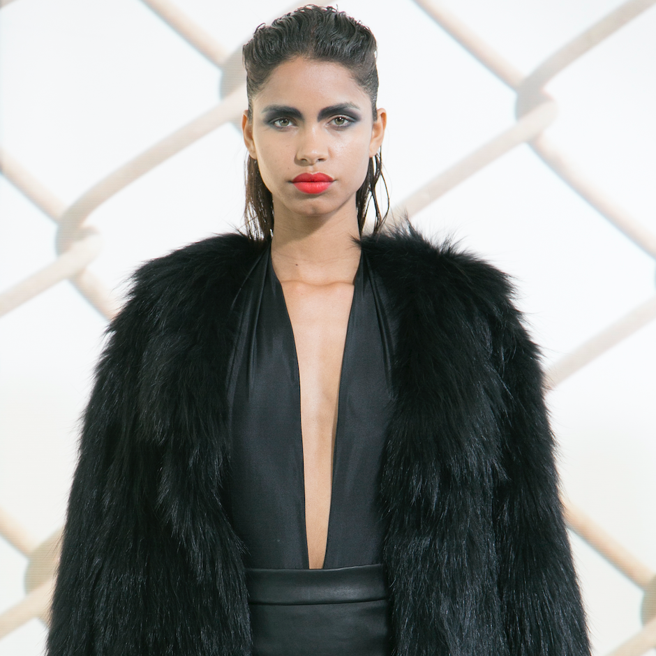 SHORT COAT IN ANIMAL-FREE FUR