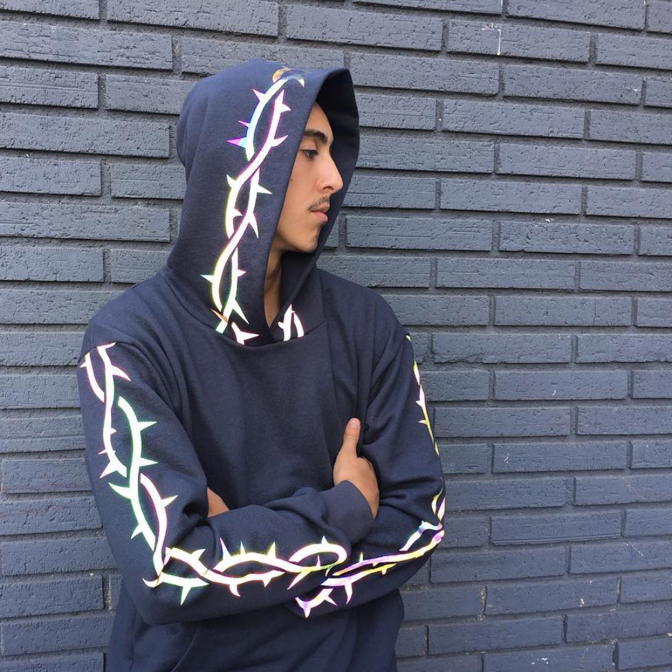 TRIBAL THORN REFLECTIVE HOODIE