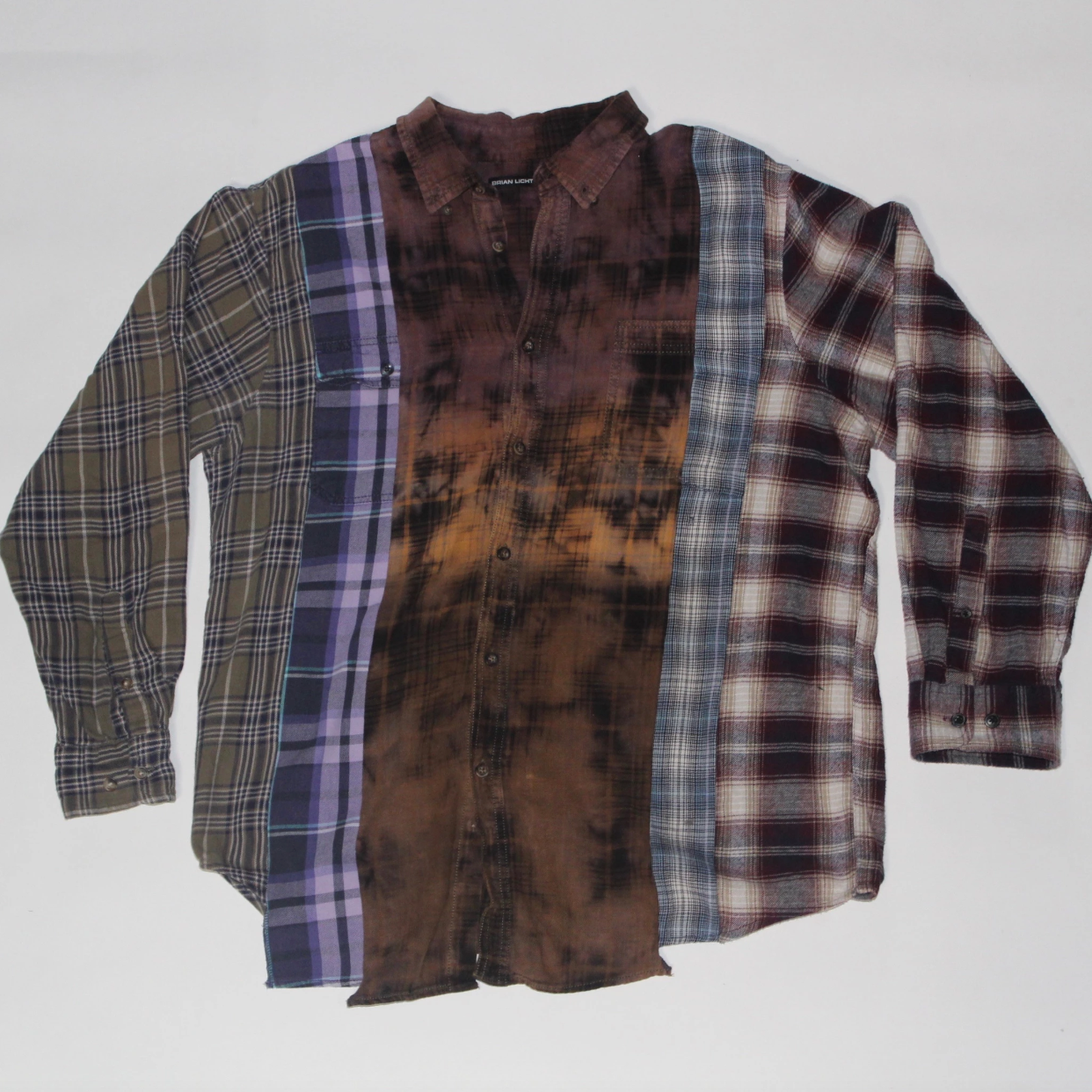 BRIAN LICHTENBERG STRIPPER PLAID FLANNEL BUTTON UP GRUNGE UNISEX