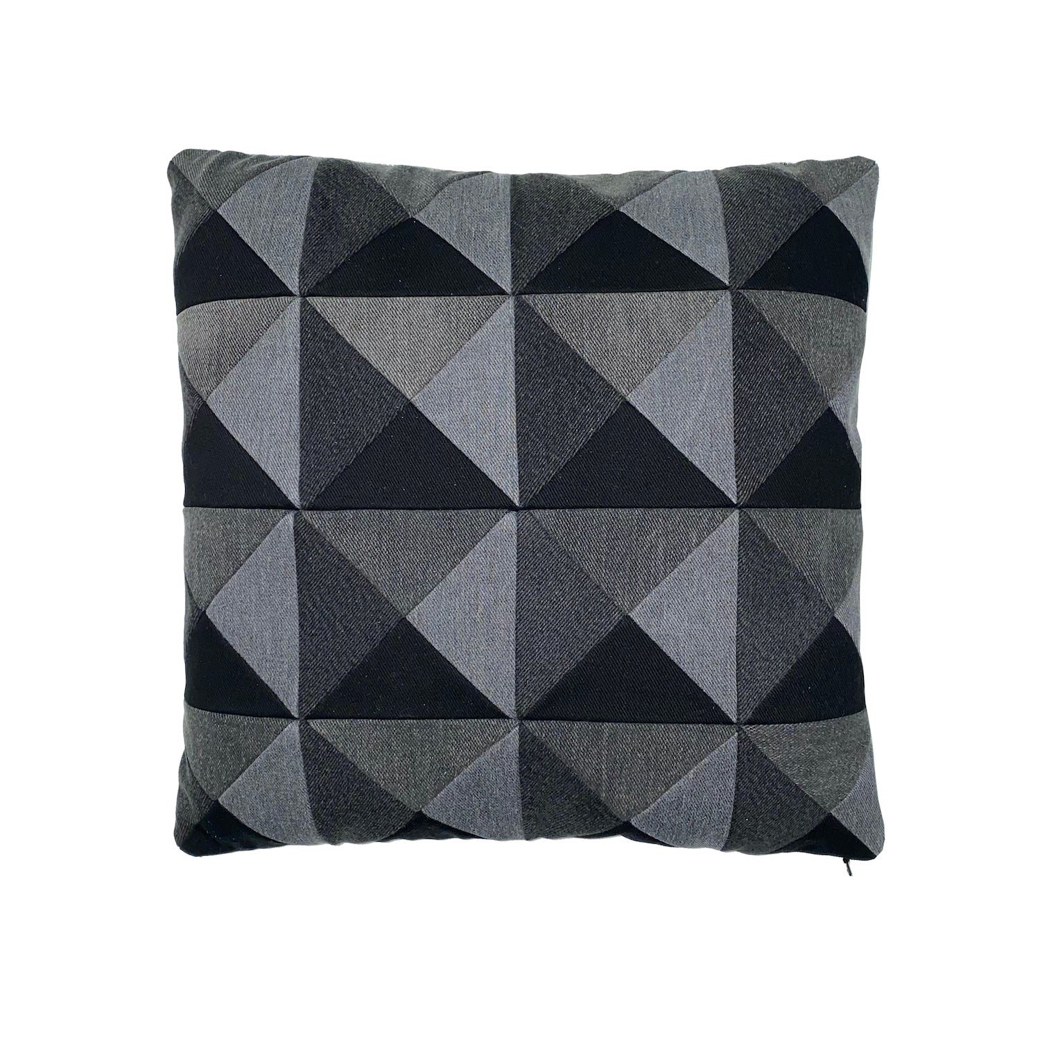 BLACK DENIM PATCHWORK PILLOW