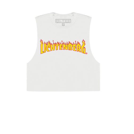 LICHTENBERG FLAMES CROPPED MUSCLE TEE