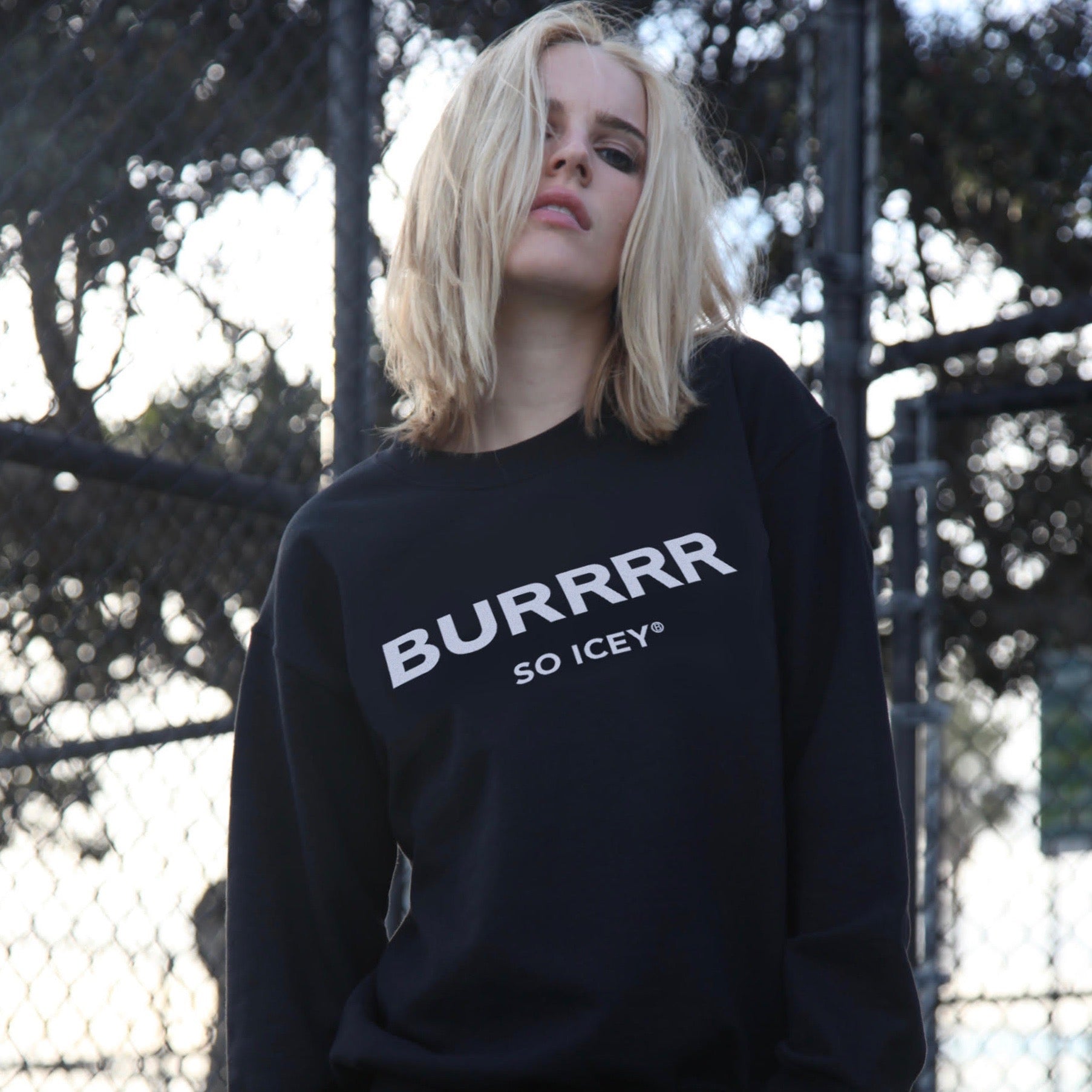 BURRRR CREWNECK SWEATSHIRT