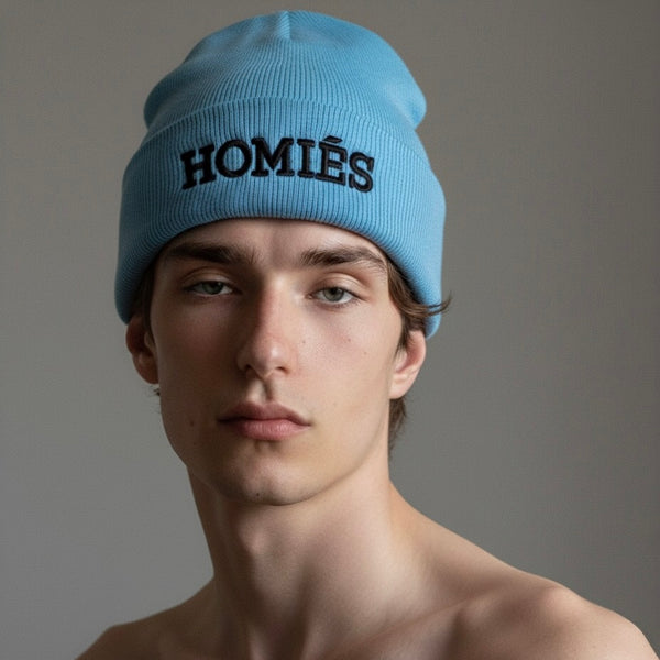 HOMIÉS LIGHT BLUE/BLACK BEANIE
