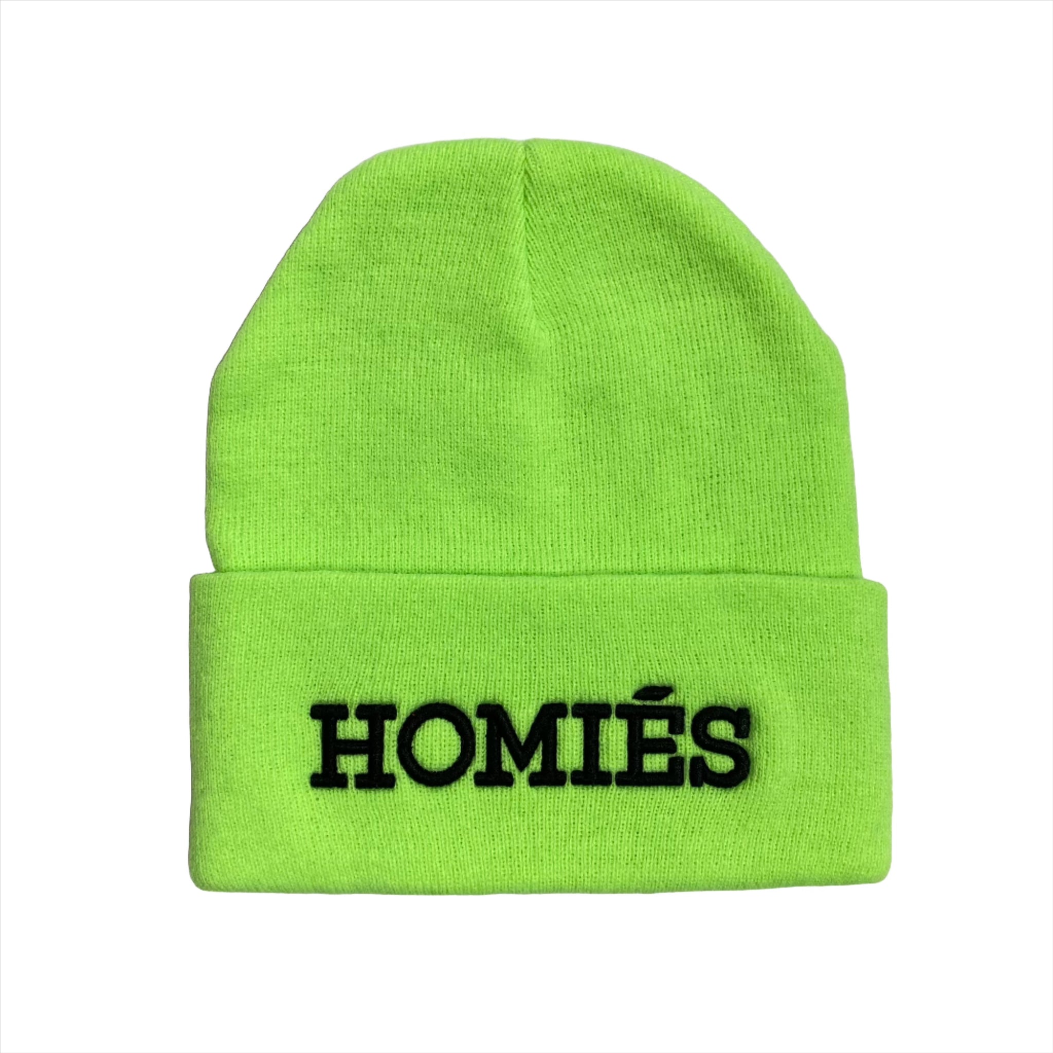 HOMIÉS NEON GREEN/BLACK BEANIE