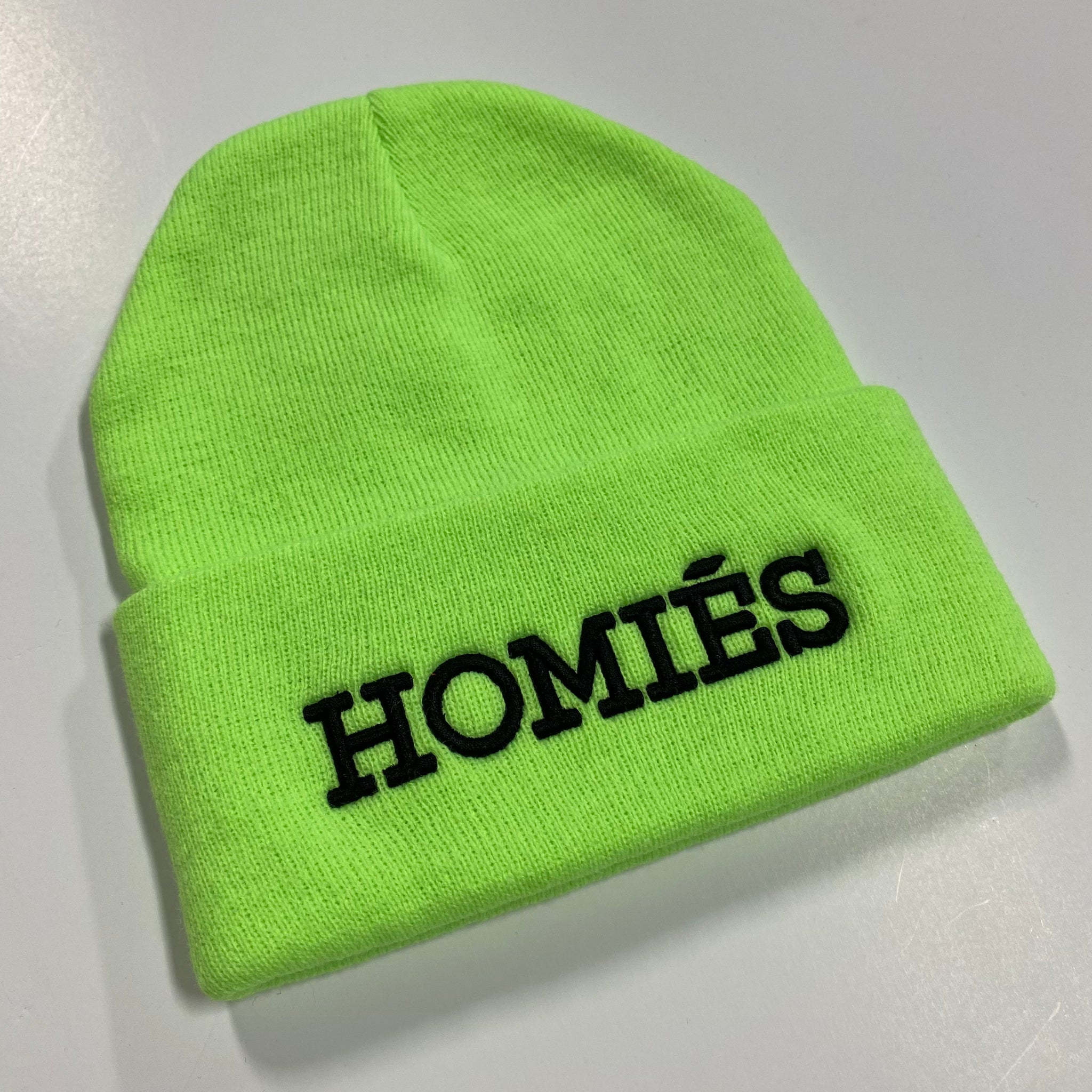 HOMIÉS NEON GREEN/BLACK BEANIE