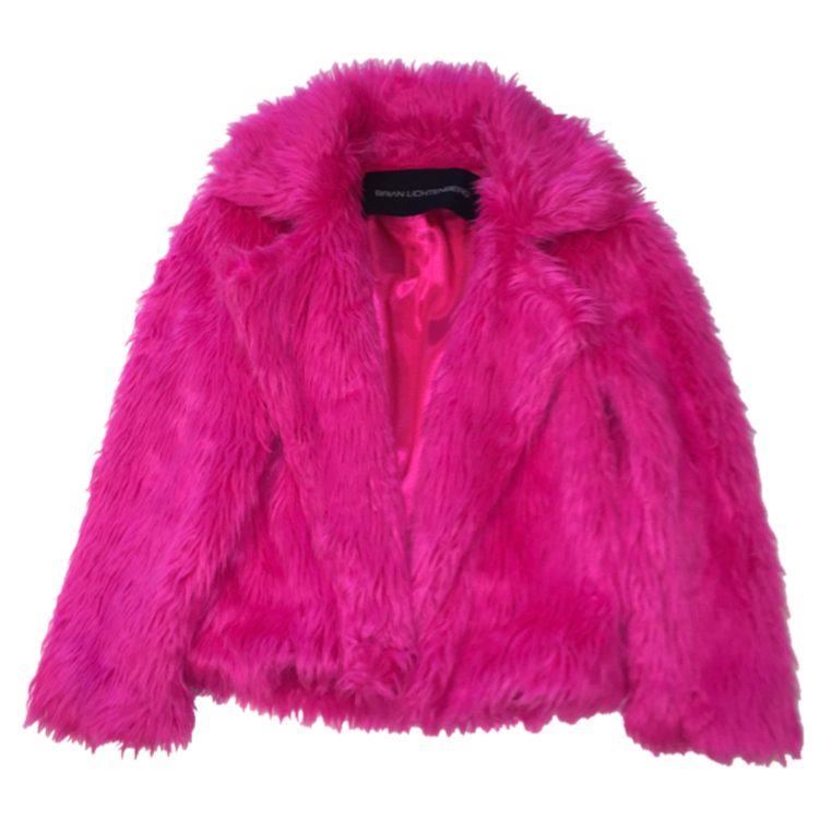 HOT PINK FAUX FUR COAT