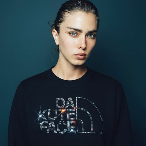 DA KUTE FACE CRYSTAL SWEATSHIRT