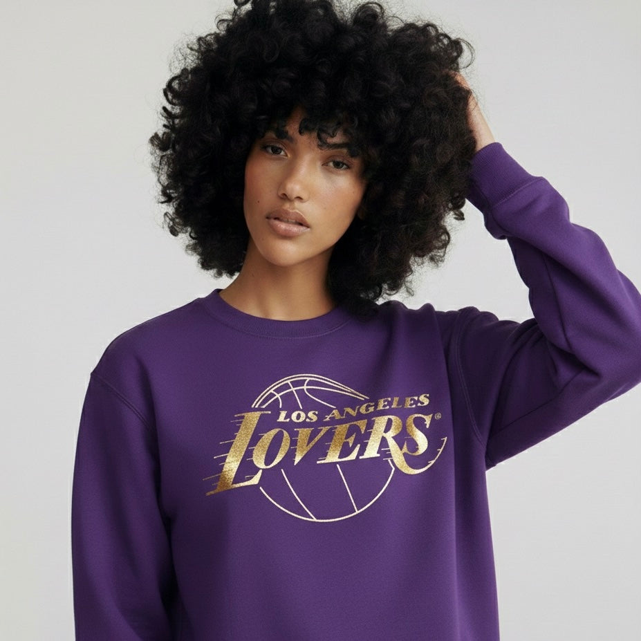 LOVERS GOLD FOIL PURPLE SWEATSHIRT