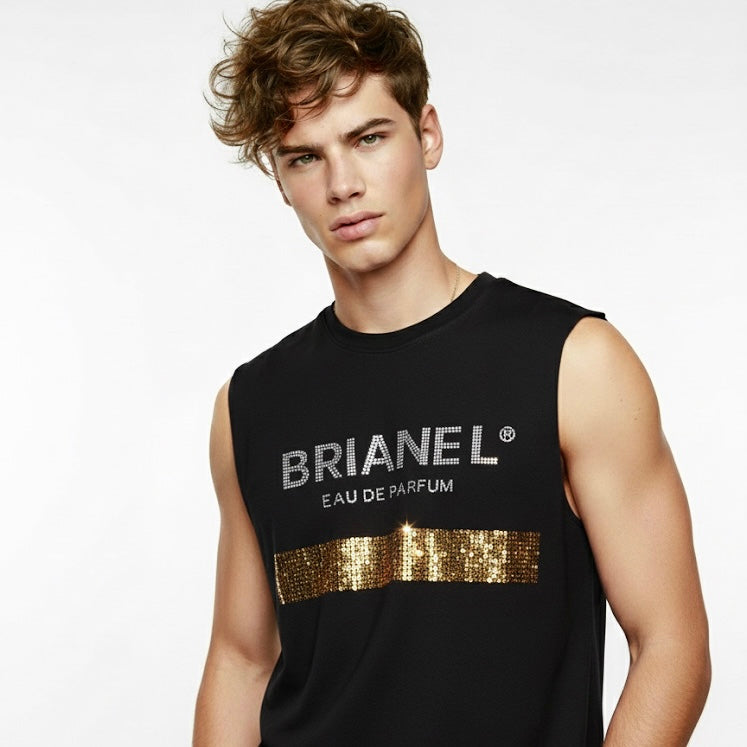 BRIANEL CRYSTAL MUSCLE TEE