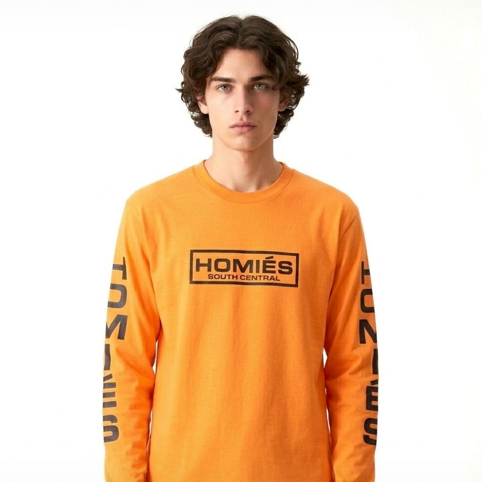 HOMIÉS LINEAR ORANGE LONG SLEEVE TEE