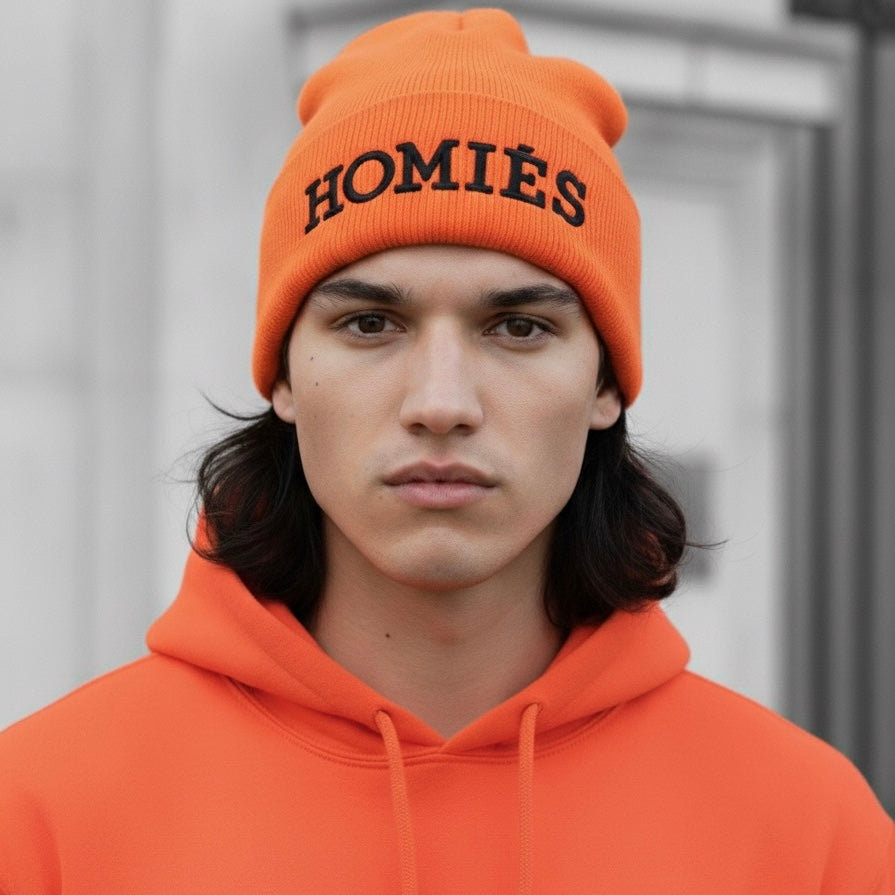 HOMIÉS ORANGE / BLACK BEANIE