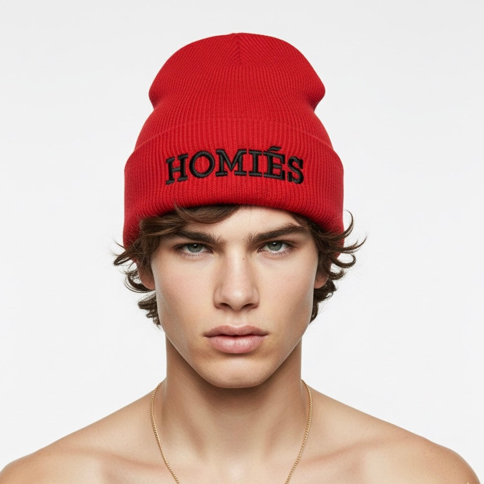 HOMIÉS RED/BLACK BEANIE