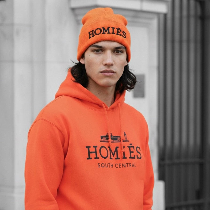 HOMIÉS ORANGE / BLACK BEANIE