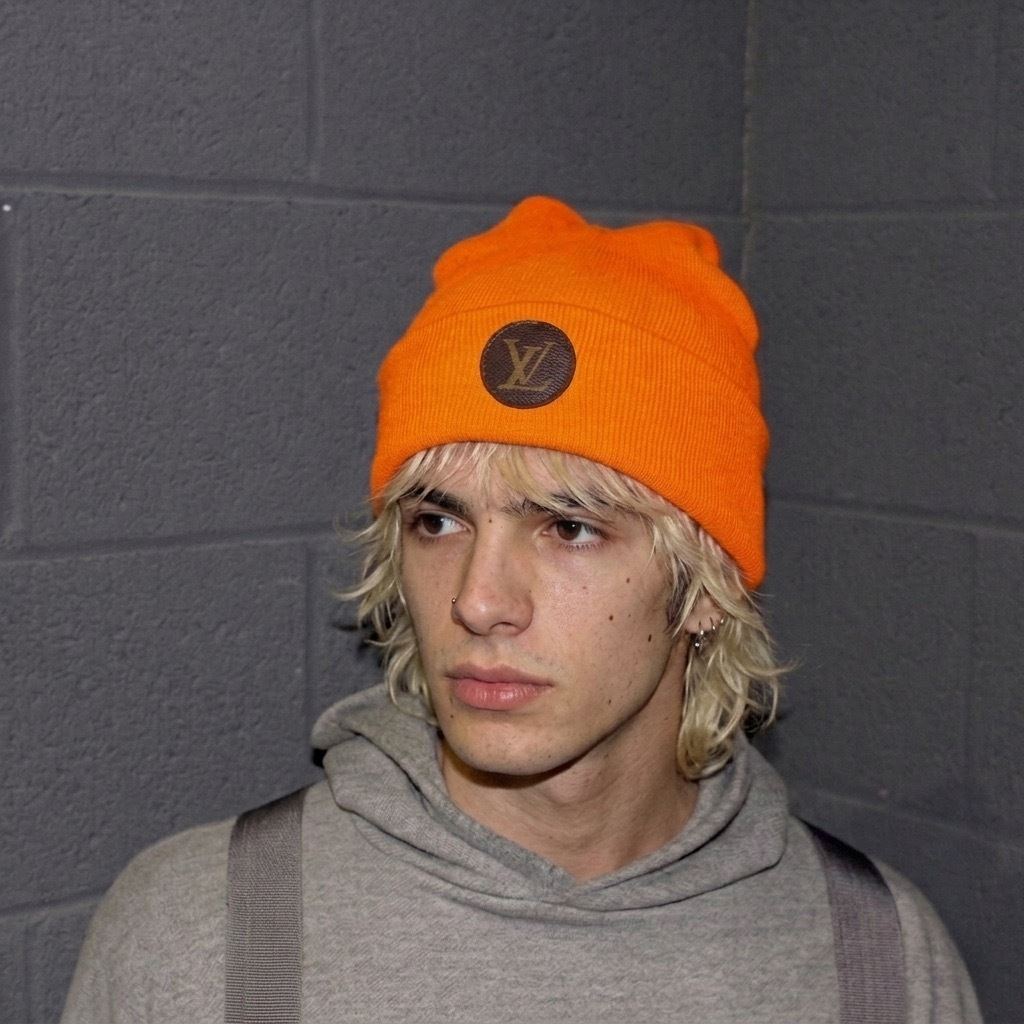 UPCYCLE LV NEON ORANGE BEANIE