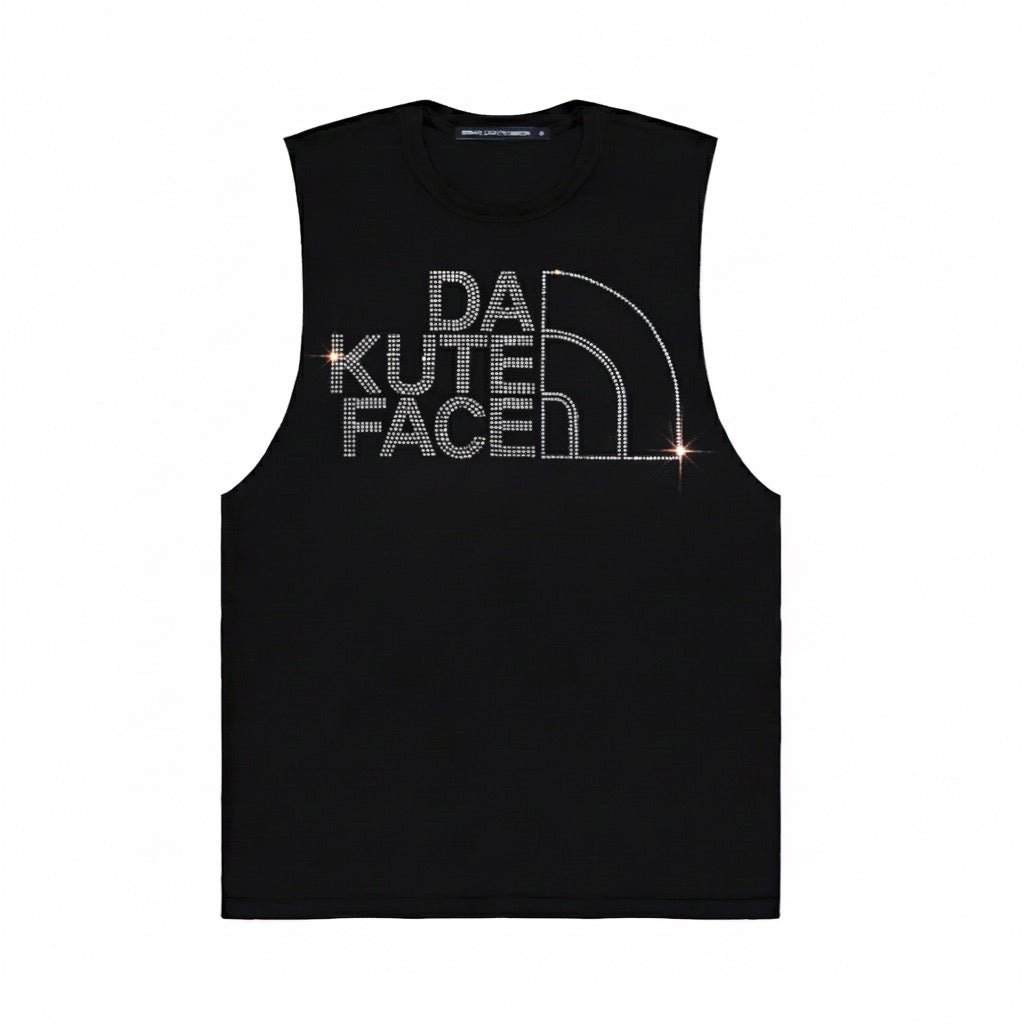 DA KUTE FACE CRYSTAL MUSCLE TEE