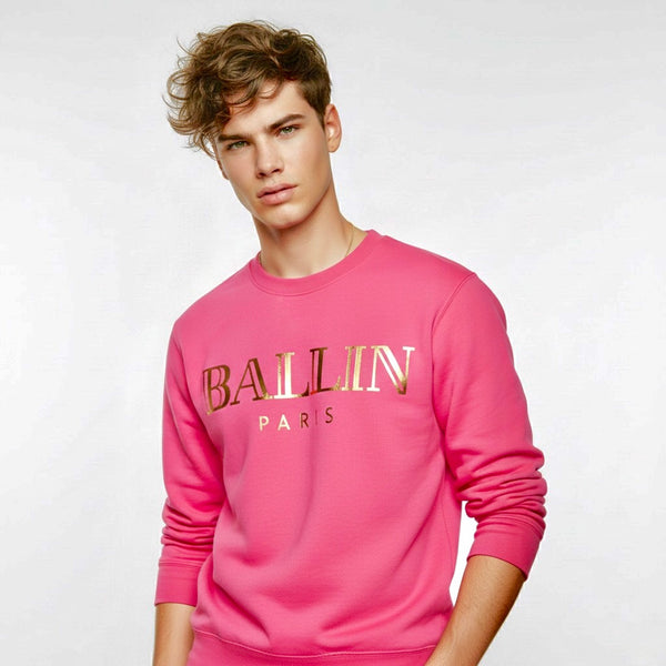BALLIN GOLD FOIL PINK SWEATSHIRT