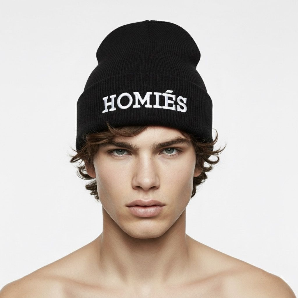 HOMIÉS BLACK/WHITE BEANIE – BRIAN LICHTENBERG