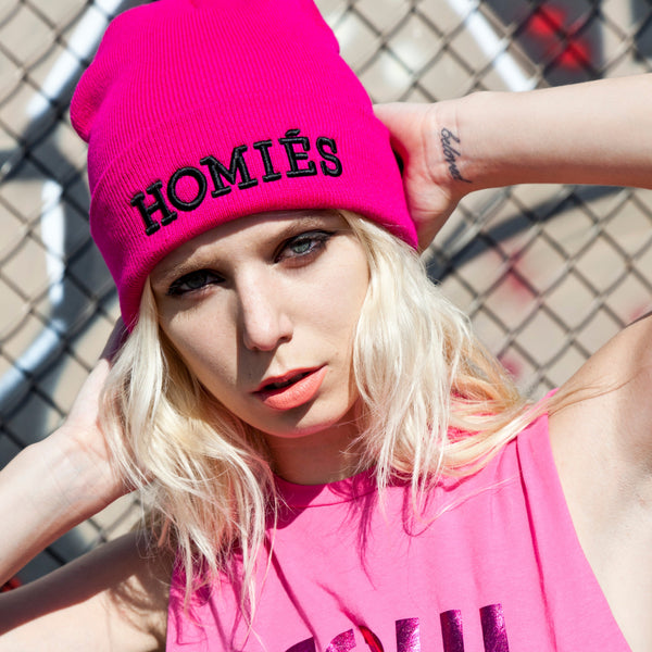 HOMIÉS FUCHSIA/BLACK BEANIE