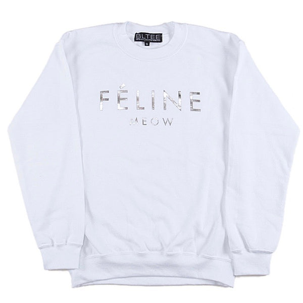 FELINE SILVER FOIL SWEATSHIRT