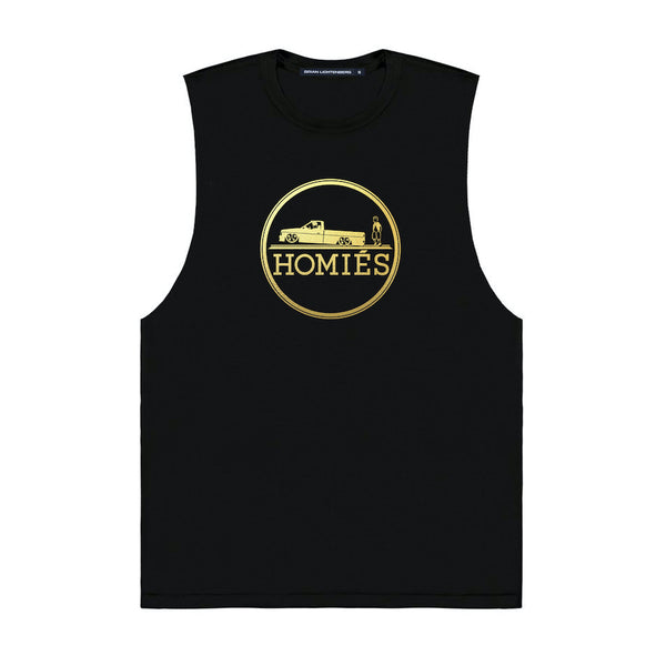 HOMIÉS EMBLEM GOLD FOIL MUSCLE TEE