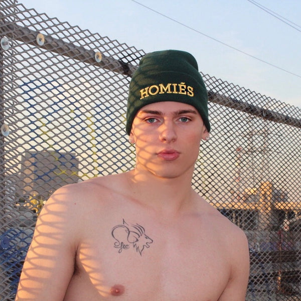 HOMIÉS FOREST GREEN/GOLD BEANIE