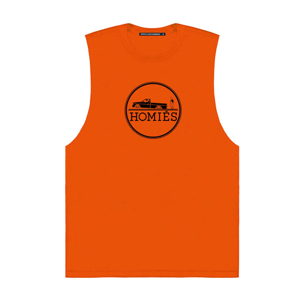 HOMIÉS EMBLEM ORANGE MUSCLE TEE