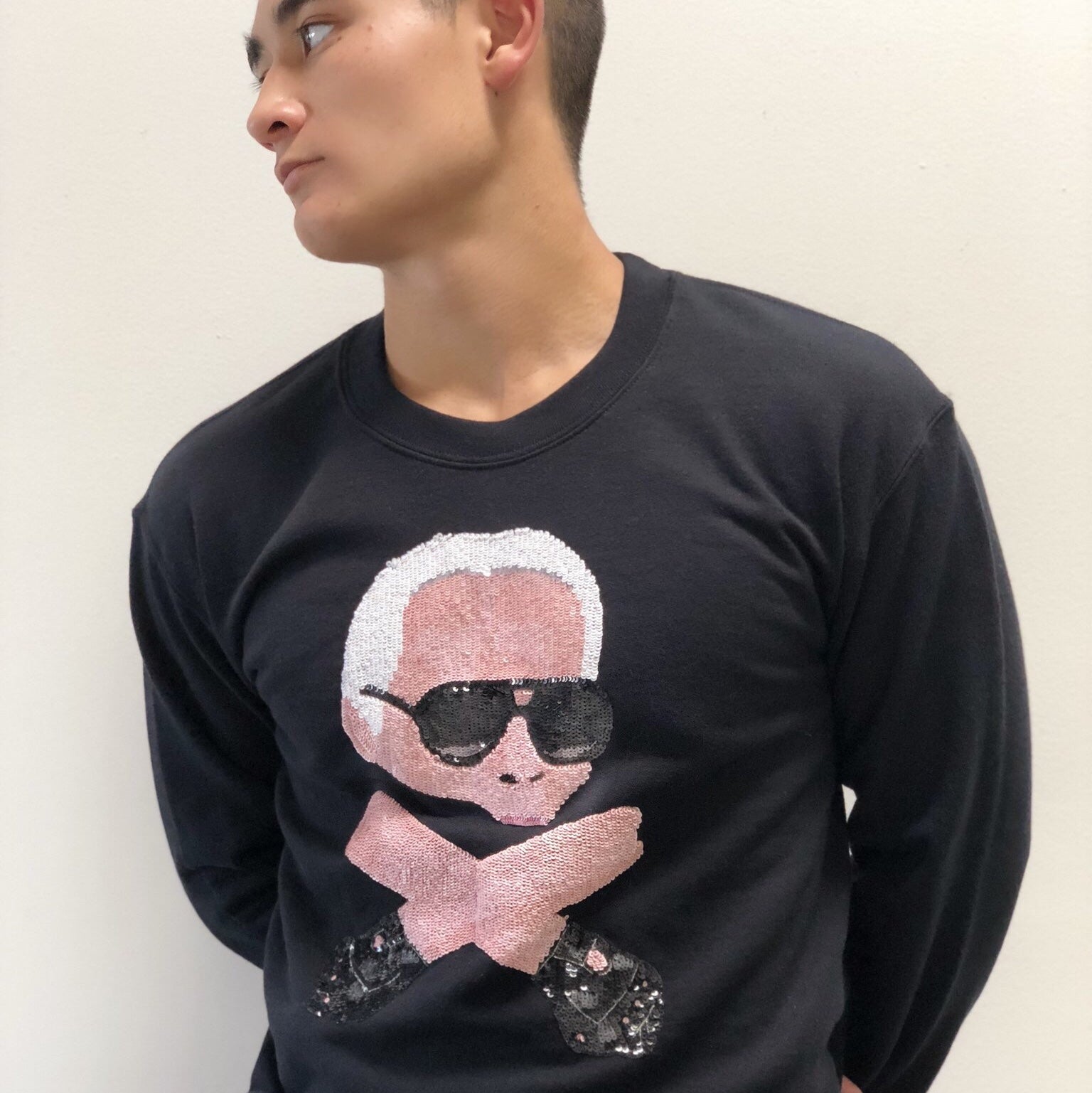 KARL BONES SEQUINED SWEATSHIRT