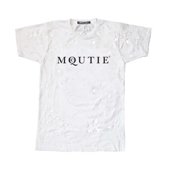 MQCUTIE WHITE DESTROYED TEE