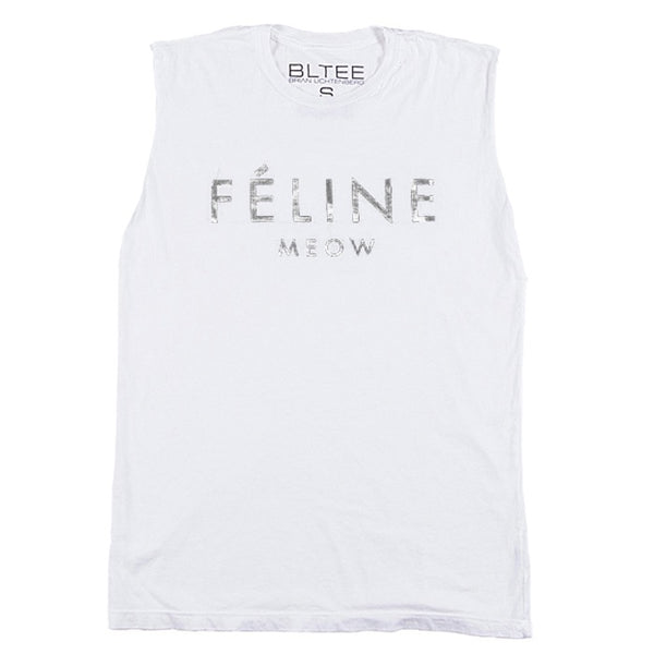 FELINE SILVER FOIL MUSCLE TEE