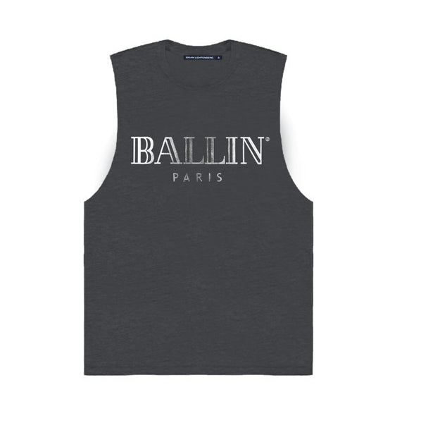 BALLIN SILVER FOIL MUSCLE TEE