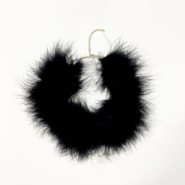 BLACK MARABOU FEATHER CHOKER