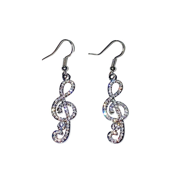 MUSIC NOTE CRYSTAL EARRINGS
