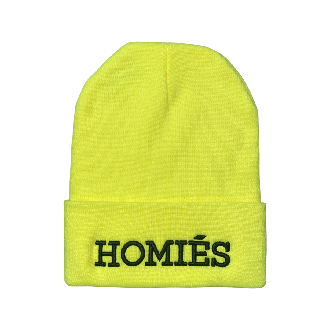 HOMIÉS NEON YELLOW/BLACK BEANIE