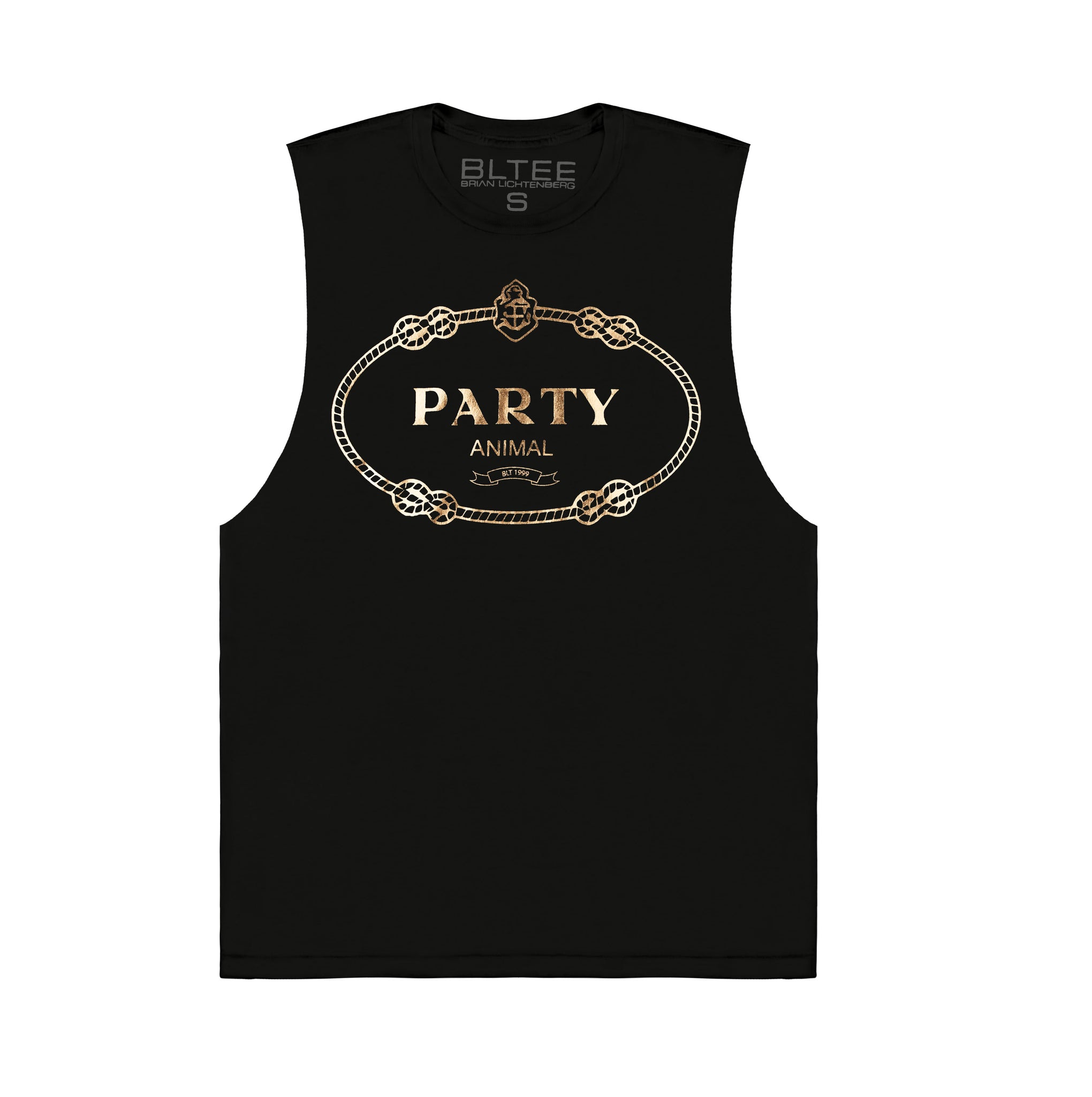 PARTY ANIMAL GOLD FOIL MUSCLE TEE