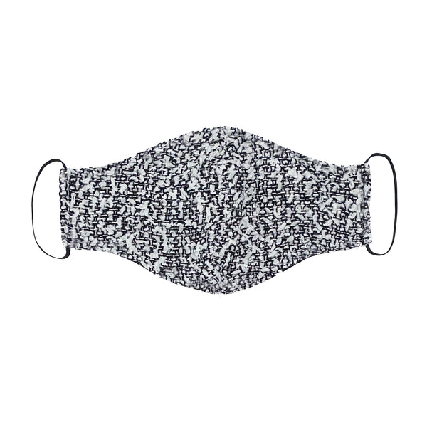 WHITE BOUCLÉ TWEED FACE MASK