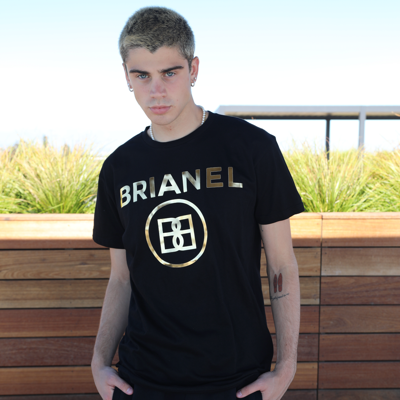 BRIANEL GOLD FOIL TEE