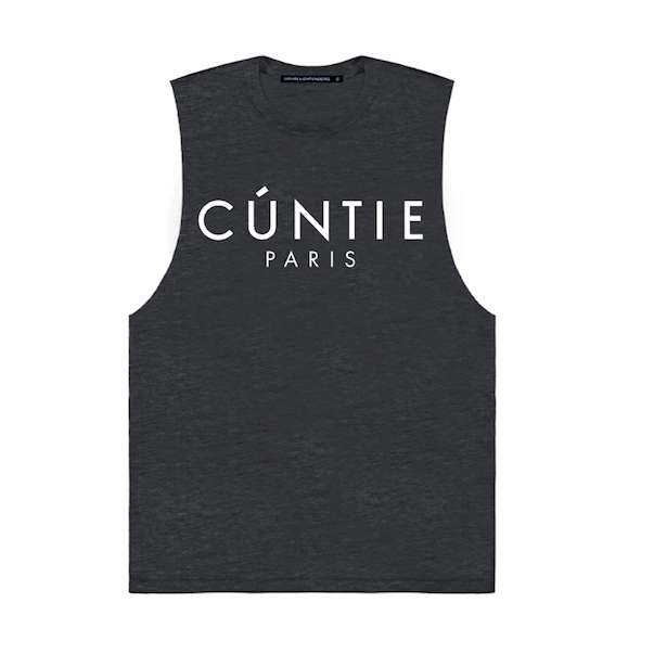 CUNTIE CHARCOAL GREY MUSCLE TEE