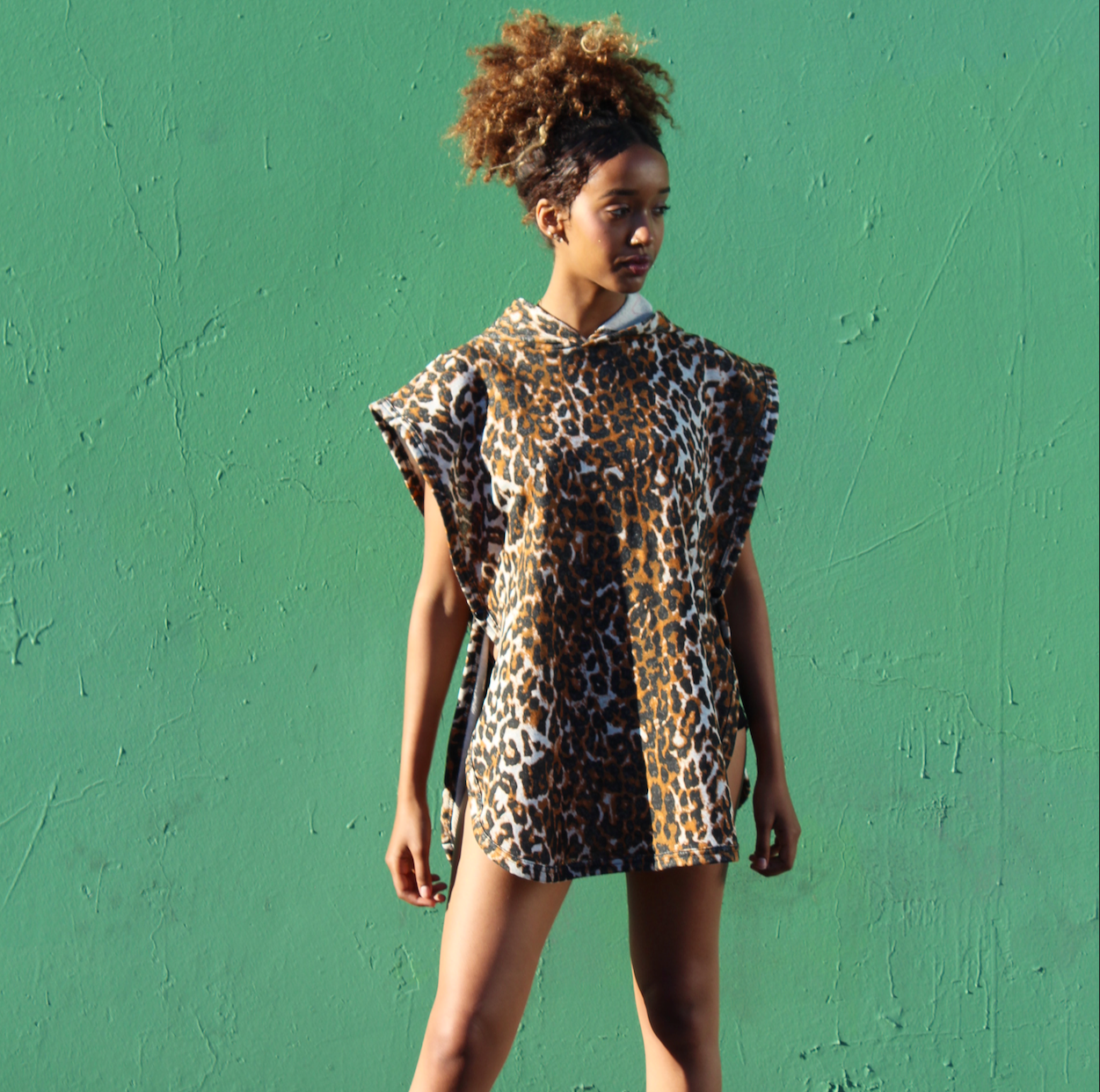 LEOPARD PONCHO HOODIE BRIAN LICHTENBERG