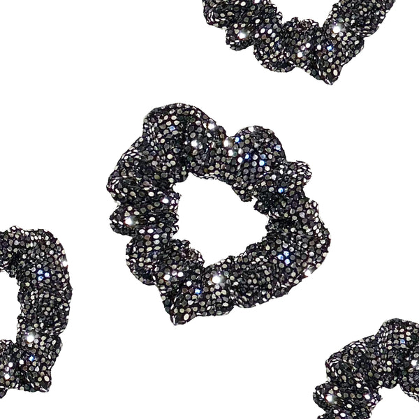 METALLIC SILVER DOTTED SCRUNCHIE BRACELET