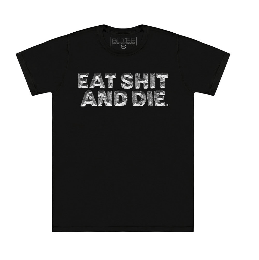 brian lichtenberg eat shit die tee black streetwear graphic men women casual stone font