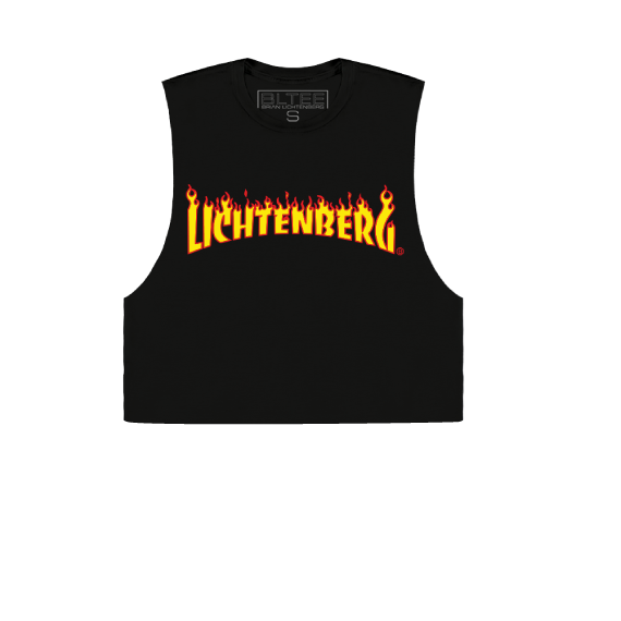LICHTENBERG FLAMES CROPPED MUSCLE TEE