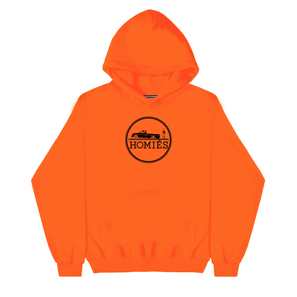 HOMIÉS EMBLEM FLUORESCENT ORANGE HOODIE