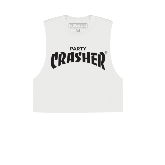 PARTY CRASHER CROPPED MUSCLE TEE
